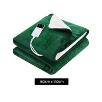 Giselle Electric Throw Rug Heated Blanket Double Sided Green thumbnail