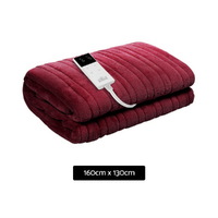 Giselle Electric Throw Rug Heated Blanket Fleece Red thumbnail