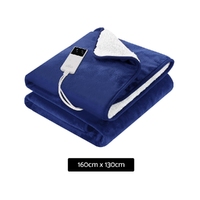 Giselle Electric Throw Rug Heated Blanket Washable Snuggle Flannel Winter Navy thumbnail