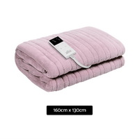 Giselle Electric Throw Rug Heated Blanket Fleece Pink thumbnail
