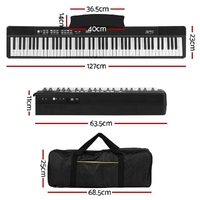 Alpha 88 Keys Foldable Electronic Piano Keyboard Digital Electric w/ Carry Bag thumbnail