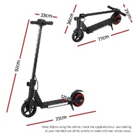 Electric Scooter 130W 16KM/H LED Light Folding Portable Riding Commuter Black thumbnail