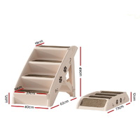 i.Pet Dog Ramp Steps For Bed Sofa Car Pet Stairs Ladder Portable Foldable Beige thumbnail