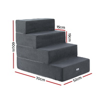 i.Pet Dog Ramp Foam Dog Cover Stairs Portable Cat Ladder For Sofa Bed 4 Steps thumbnail