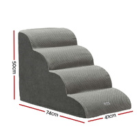 i.Pet Dog Ramp Steps Foam 4 Tier Pet Stairs For Bed Sofa Car Portable Indoor thumbnail