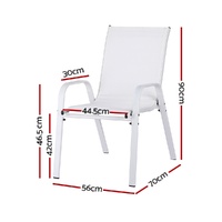 Gardeon 2PC Outdoor Dining Chairs Stackable Lounge Chair Patio Furniture White thumbnail