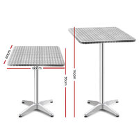 Gardeon Outdoor Bar Table Adjustable Aluminium Square 70/110cm thumbnail