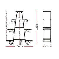 Artiss Plant Stand 9 Tier Metal Flower Pot Shelf Black thumbnail