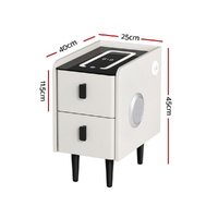 Artiss Smart Bedside Table with Wireless Charging - AIDA White thumbnail