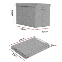 Keezi Large Toy Box Chest Storage with Flip-Top Lid Foldable Organizer Bins Grey thumbnail