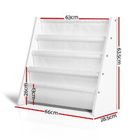 Keezi 4 Tiers Kids Bookshelf Magazine Shelf Children Bookcase Rack Organiser thumbnail