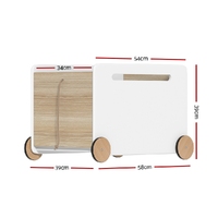 Keezi Kids Toy Box Container Children Chest Storage Clothes Organiser Wheels thumbnail
