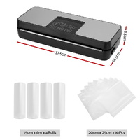 Devanti Food Vacuum Sealer Machine Auto Seal Cutter 5 Modes Storage Bags 4 Rolls thumbnail