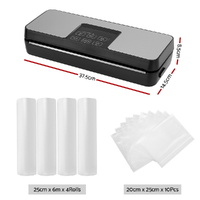 Devanti Food Vacuum Sealer Machine Auto Seal Cutter 5 Modes Storage Bags 4 Rolls thumbnail