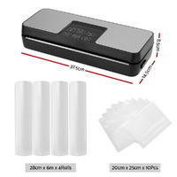 Devanti Food Vacuum Sealer Machine Auto Seal Cutter 5 Modes Storage Bags 28cm 6m 4 Rolls thumbnail