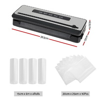 Devanti Food Vacuum Sealer Machine Sealing Cutter 4 Modes Storage Bags 4 Rolls thumbnail