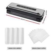 Devanti Food Vacuum Sealer Machine Sealing Cutter 5 Modes Storage Bags 4 Rolls thumbnail