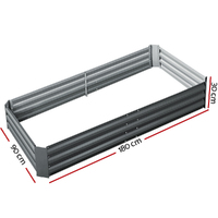 Green Fingers Garden Bed 180x90cm Planter Box Raised Container Galvanised Steel thumbnail