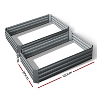 Green Fingers 2x Garden Bed 120x90cm Planter Box Raised Container Galvanised Herb thumbnail