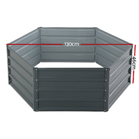 Green Fingers 2x Garden Bed 130x130x46cm Planter Box Raised Container Galvanised thumbnail