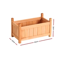 Green Fingers Garden Bed 60x30x33cm Wooden Planter Box Raised Container Growing thumbnail