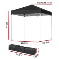 Instahut Gazebo 2x2m Outdoor Patio Garden Marquee Shade Black thumbnail
