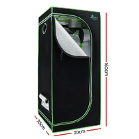Green Fingers Grow Tent 70x70x160CM 1680D Hydroponics Kit Indoor Plant Room System thumbnail
