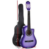 Alpha 34 Inch Classical Guitar Wooden Body Nylon String w/ Stand Beignner Purple thumbnail