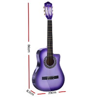 Alpha 34 Inch Classical Guitar Wooden Body Nylon String Beginner Kids Gift Purple thumbnail