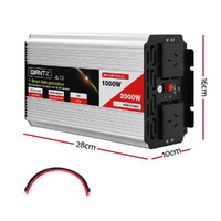 Giantz Power Inverter 1000W or 2000W Pure Sine Wave 12V-240V Camping Boat Caravan thumbnail