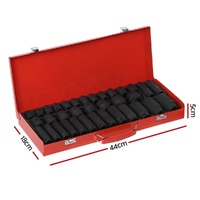 Giantz 35pcs 1/2" Drive Impact Socket Set Metric 8-32mm with Case thumbnail