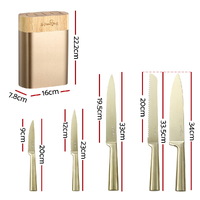 5-Star Chef 6PCS Kitchen Knife Set Stainless Steel Nonstick Block Chef Sharp thumbnail