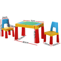Keezi 3PCS Kids Table and Chairs Set Activity Toys Storage Box Desk Blocks thumbnail