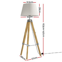 Artiss Tripod Floor Lamp Adjustable Height LED Light Stand Home Room Reading thumbnail