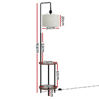 Artiss Floor Lamp 2 Tier Shelf Storage LED Light Stand Home Room Adjustable Head thumbnail