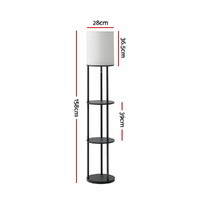 Artiss Floor Lamp 3 Tier Shelf Storage LED Light Stand Home Room Vintage Round thumbnail