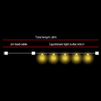38m LED Festoon String Lights Outdoor Christmas Wedding Waterproof Garden Decor thumbnail