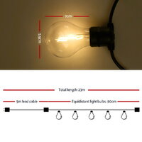 23m LED Festoon String Lights Outdoor Christmas Decorations Wedding Garden Party thumbnail