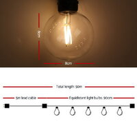 Jingle Jollys 50m LED Festoon String Lights 50 Bulbs Kits Wedding Party Christmas G80 thumbnail