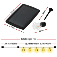 17m Solar Festoon Lights Outdoor LED String Light Christmas Decorations 2pcs thumbnail