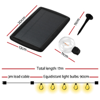 17m Solar Festoon Lights Outdoor LED String Light Christmas Wedding Decor 2 Pack thumbnail