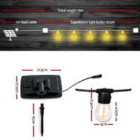 17m Solar Festoon Lights Outdoor LED String Light Christmas Party Garden Decor thumbnail
