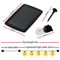 17m Solar Festoon Lights Outdoor LED String Light Christmas Party Decor 2pcs thumbnail