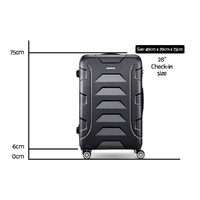 Wanderlite 28 Inch Luggage with TSA Lock Spinner Travel Suitcase Carry On Hard Shell Luggage Case Black thumbnail