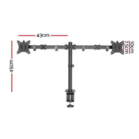 Artiss Monitor Arm Dual Desk Mount Screen Bracket Holder thumbnail
