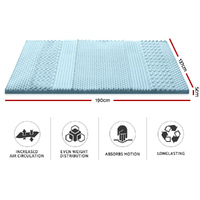 Giselle Bedding Memory Foam Mattress Topper 7-Zone 5cm Double thumbnail