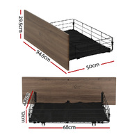 Artiss 2x Bed Frame Storage Drawers Trundle Black thumbnail