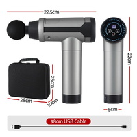 Everfit Massage Gun 30 Speed 6 Heads Vibration Muscle Massager Chargeable Black thumbnail