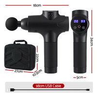 Everfit Massage Gun 30 Speed 8 Heads Vibration Muscle Massager Chargeable Black thumbnail