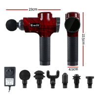 Everfit Massage Gun 30 Speed 6 Heads Vibration Muscle Massager Chargeable Red thumbnail